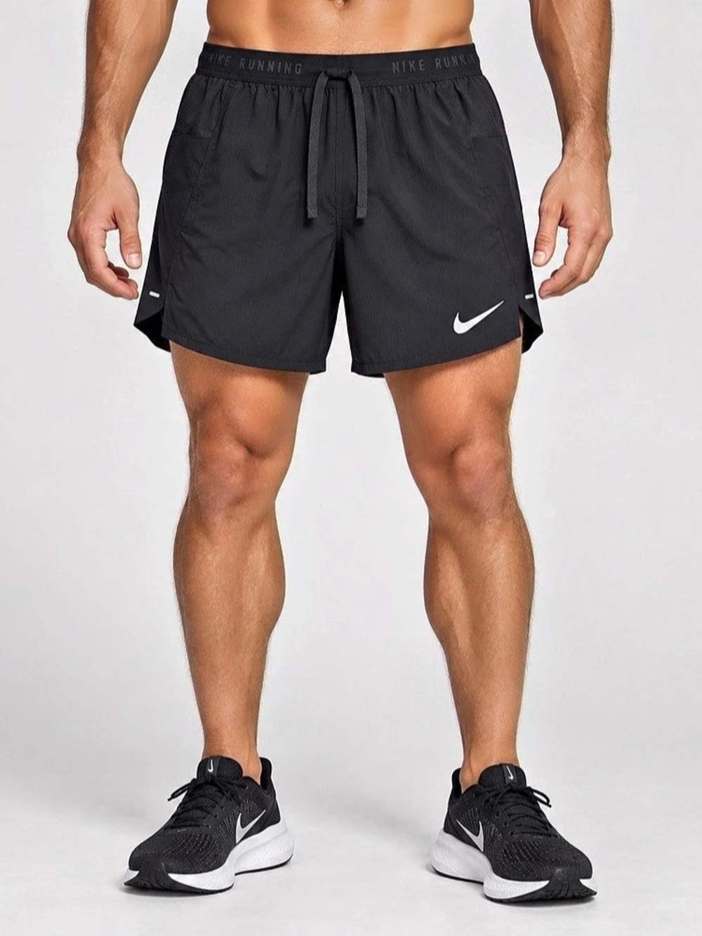 Nike Running Black Dri-FIT Lined Reflective Shorts Men’s Small